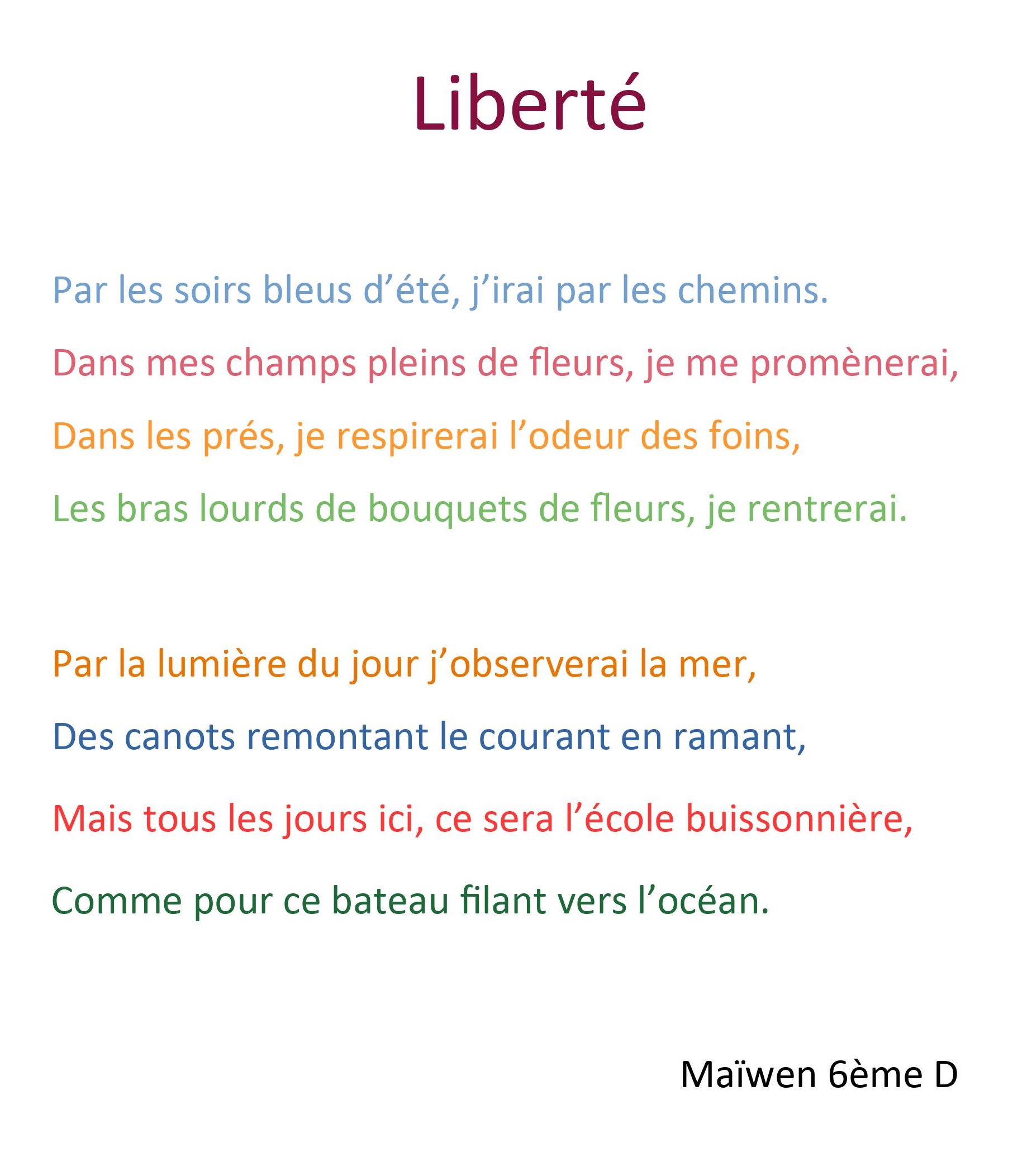 Poemes A La Maniere De Rimbaud College De Rhuys Sarzeau